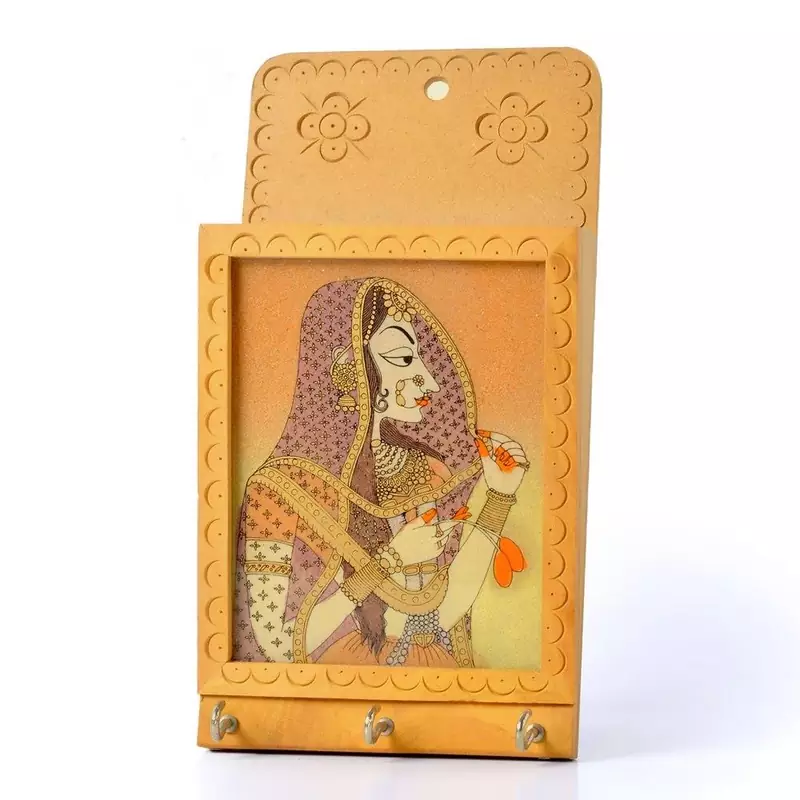 Jaipuri Gemstone Painted Key n Letter Holder