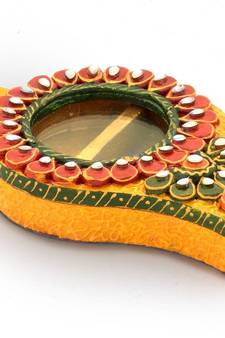 Unique Kundan Meenakari Mango Design Container