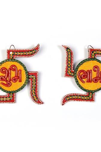 Unique Kundan Swastik Shubh Labh Door Hanging
