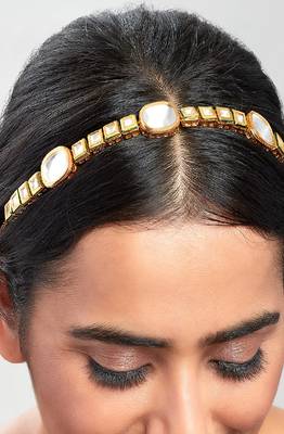 Gold Tone Kundan Polki Maatha Patti  2