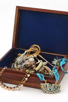 Gemstone Meera Painting Wooden Jewelry Box