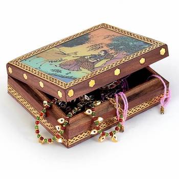 Meera Gemstone Painting Wooden Jewelry Box 2