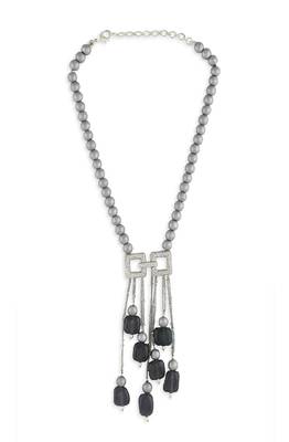 Bohemian Grey & Black Pearl Necklace 4