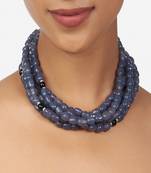 Grey Beaded Choker Necklace