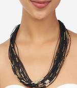 Bohemian Jute Black & Gold Necklace