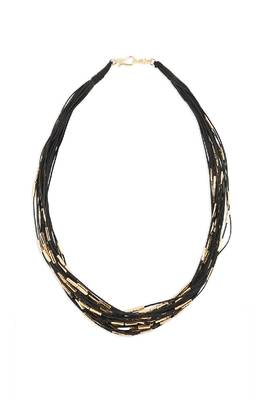 Bohemian Jute Black & Gold Necklace 4