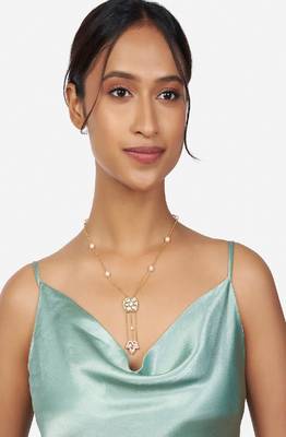 Gold Kundan Polki Pendant Necklace 3