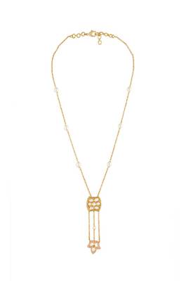 Gold Kundan Polki Pendant Necklace 4