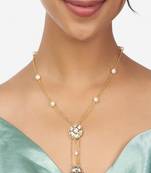 Gold Kundan Polki Pendant Necklace