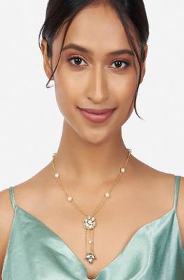 Gold Kundan Polki Pendant Necklace 2