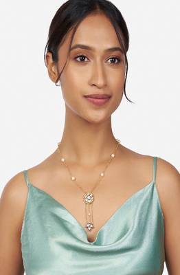 Gold Kundan Polki Pendant Necklace 3