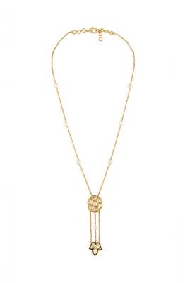 Gold Kundan Polki Pendant Necklace 4