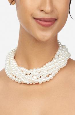 White Pearl Choker Necklace 1