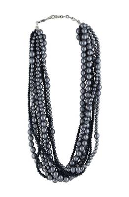 Grey & Blue Beaded Stones Necklace 4