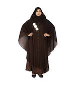 Brown plain art silk abaya