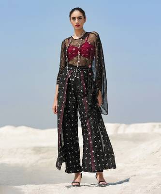 Ameera Ooze Sheer Cape Top With Pinkmess Inner 1