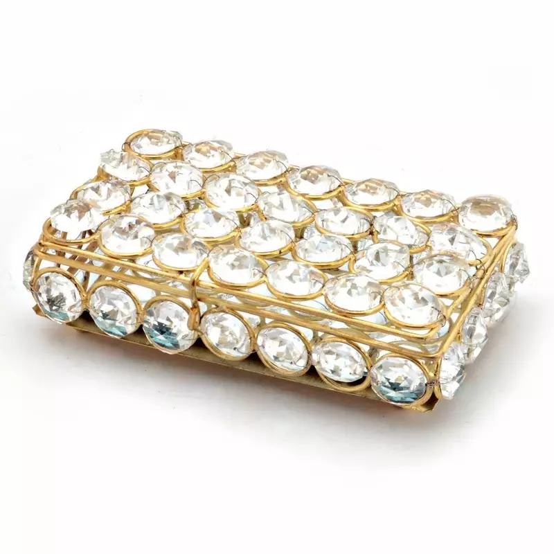 Traditional Unique Designer Brass Crystal Box