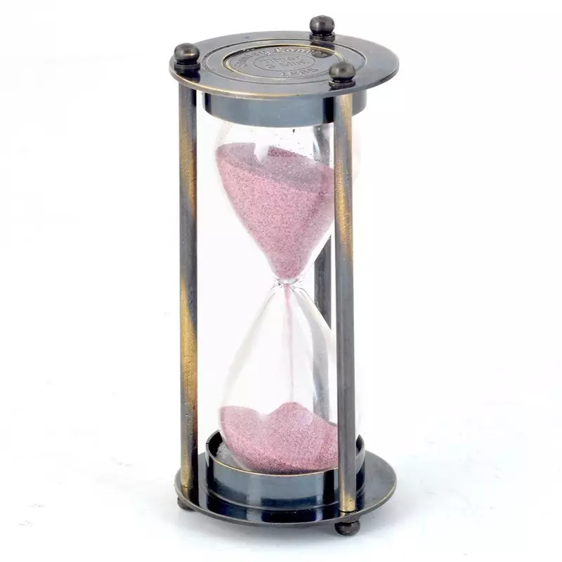 Real Antique Brass Royal 3 Minute Sand Timer