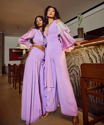 Lavender Crepe High Low Jumpsuit  4