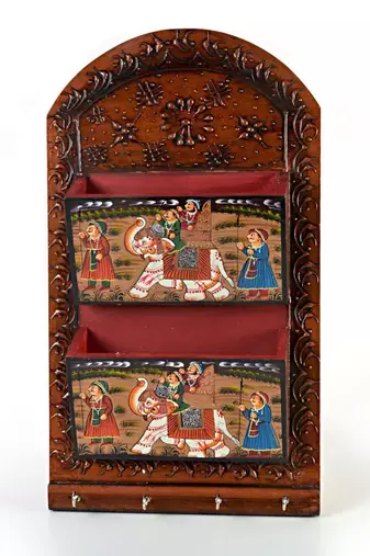 Hand Painted Wooden 2 Letter and 4 Key Holder