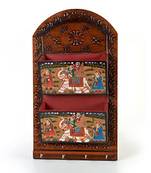 Hand Painted Wooden 2 Letter and 4 Key Holder