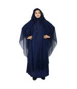 Blue plain art silk abaya