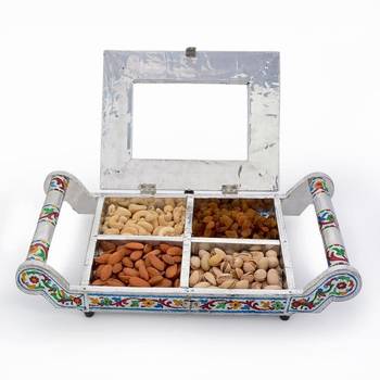 Transparent Top Four partition Dry fruit Tray 2