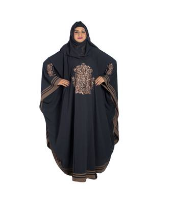 Grey plain crepe abaya 1
