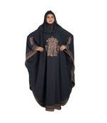 Grey plain crepe abaya