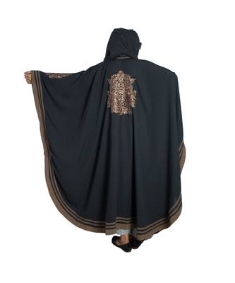 Grey plain crepe abaya 2