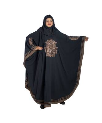 Grey plain crepe abaya 3