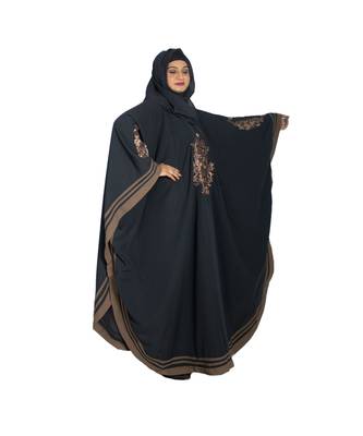 Grey plain crepe abaya 4