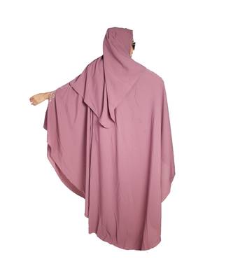 Pink embroidered crepe abaya 2