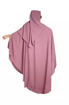 Pink embroidered crepe abaya