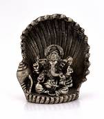 White Metal Antique Lord Ganesha on Naag Idol