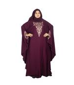 Purple embroidered crepe abaya