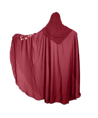 Maroon embroidered art silk abaya 2