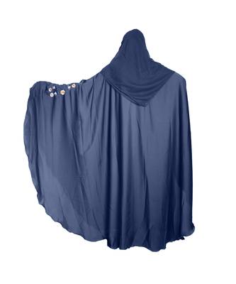 Blue embroidered art silk abaya 2