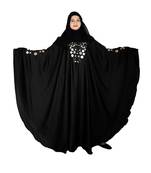 Black embroidered art silk abaya