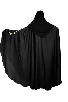 Black embroidered art silk abaya