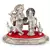 White Metal Lord Radha Krishna Idol with Cow