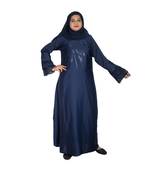 Blue embroidered art silk abaya