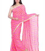 Kastiel Georgette Printed Lehariya Saree for women
