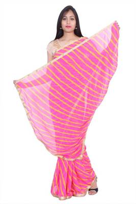 Kastiel Georgette Printed Lehariya Saree for women 3