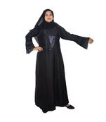Black plain art silk abaya