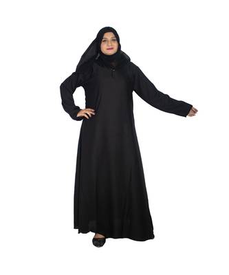 Black plain art silk abaya 1
