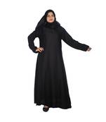Black plain art silk abaya