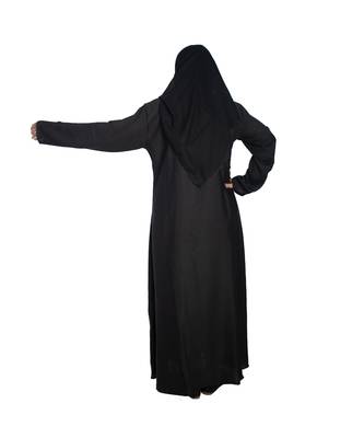 Black plain art silk abaya 2