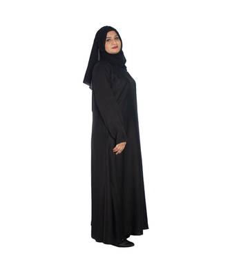 Black plain art silk abaya 3