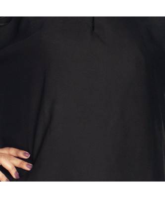 Black plain art silk abaya 5